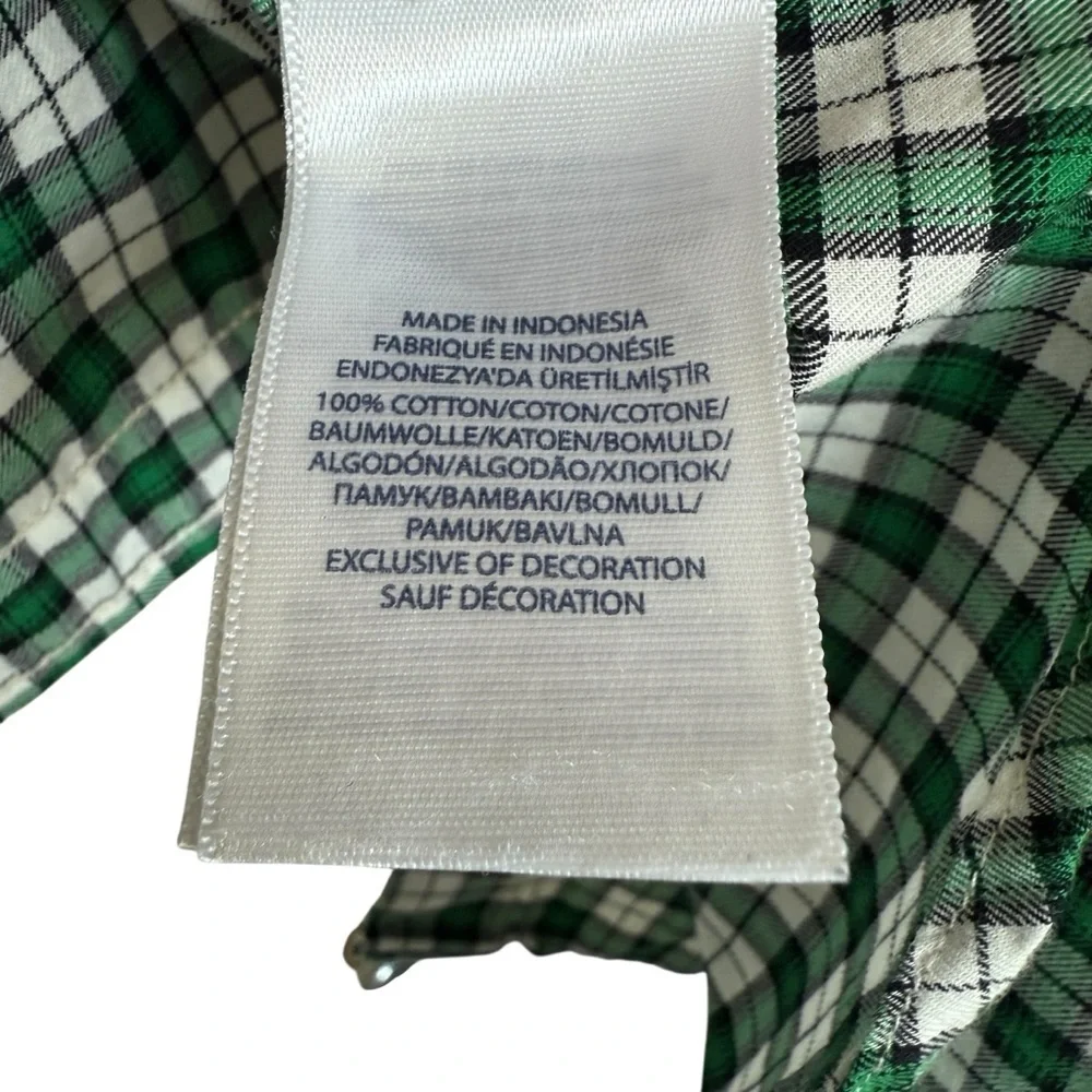 Ralph Lauren Boys Green Checkered Long Sleeve Button-Up Shirt M Casual Flannel